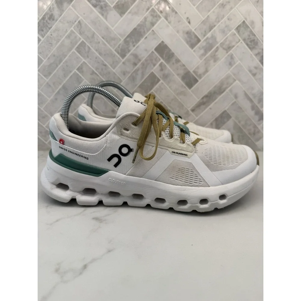 On Running Cloudrunner 2 Running Shoes Womens 8 Undyed Green Lace Up Sneakers